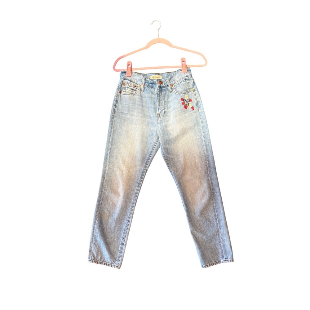 Limited Edition Madewell Strawberry Embroidered Jeans SZ 26